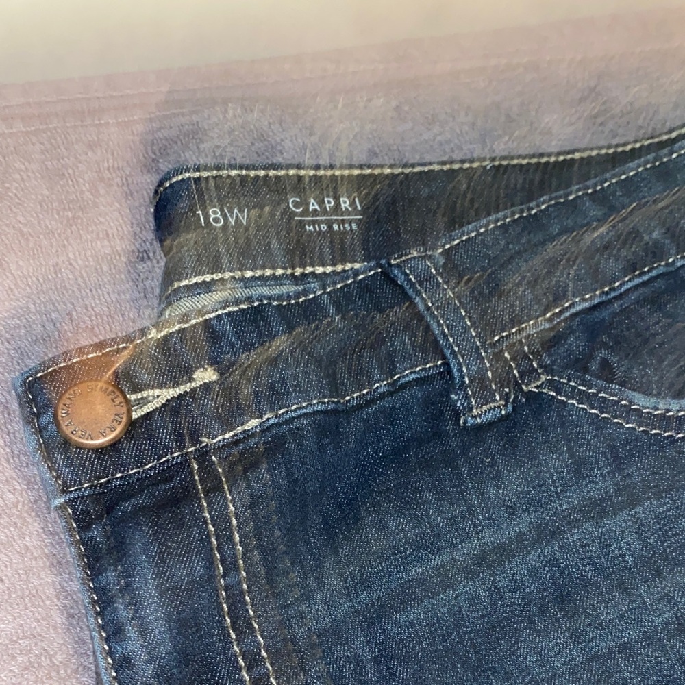 Simply Vera Vera Wang Dark Blue Straight Leg Jeans capris P-41 - Picture 4 of 14